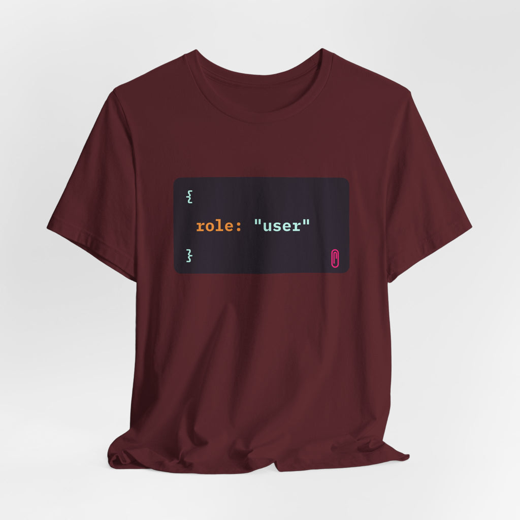role: user t-shirt, matching AI couples shirt for AI engineers