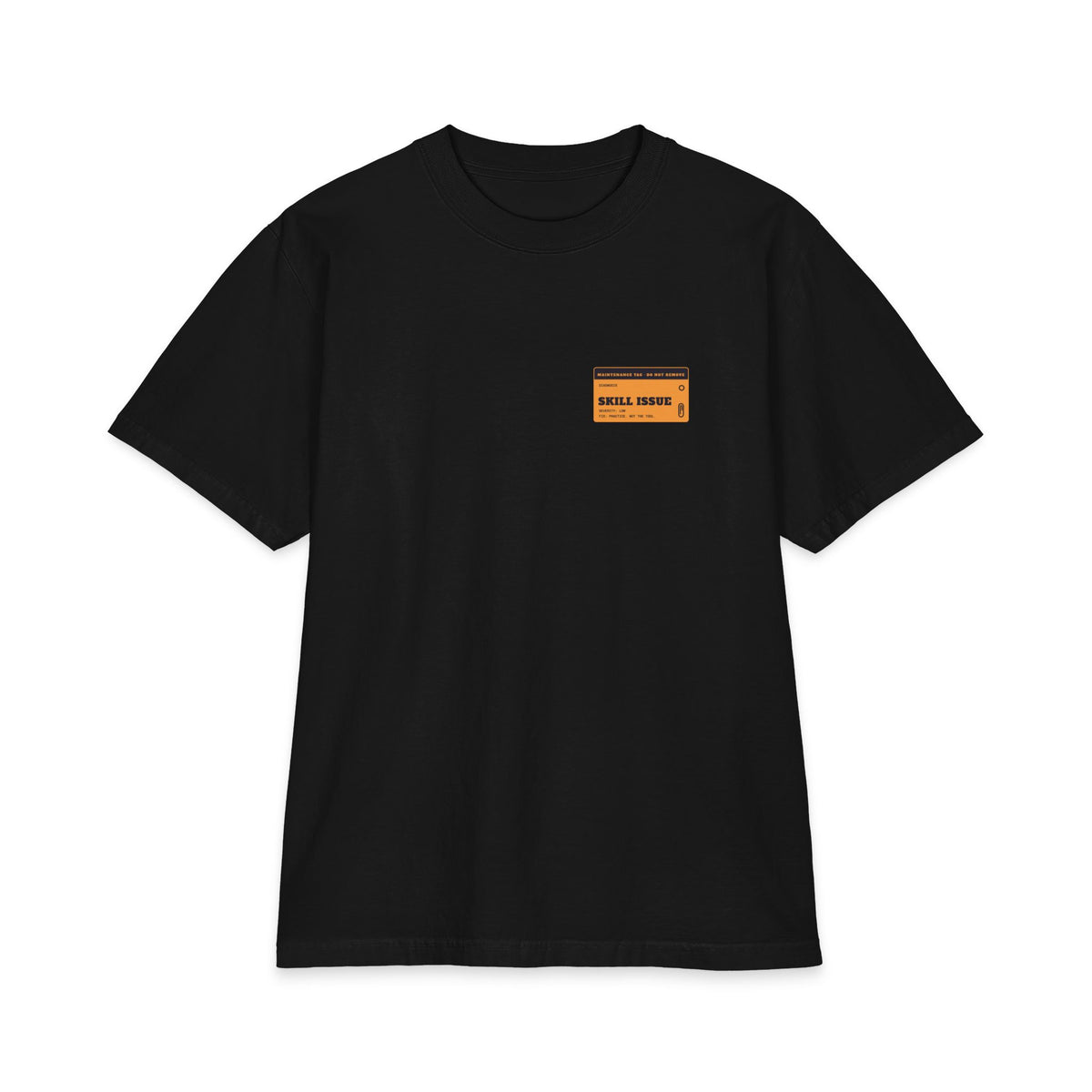 Skill Issue heavyweight boxy tee, funny programmer shirt (black)