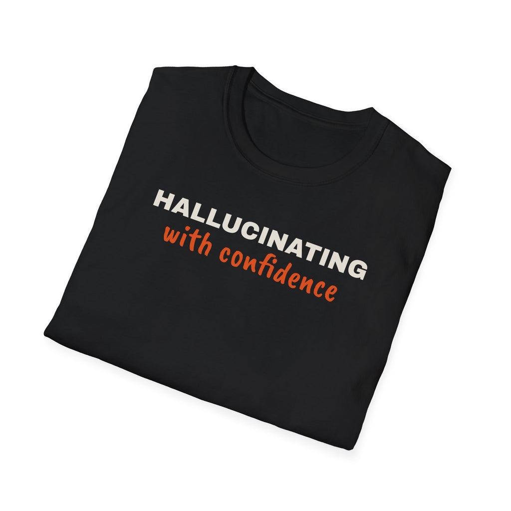 Hallucinating With Confidence t-shirt, funny LLM gift for AI engineers