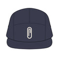 Paperclip Camper Cap, flat bill hat with the 35c paperclip mark (river blue navy)