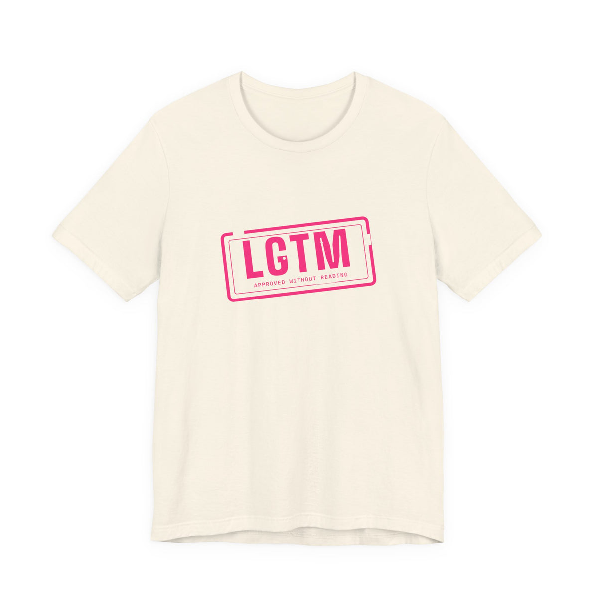 LGTM rubber stamp t-shirt, funny code review gift for programmers (natural)