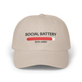 Social Battery 90% Used embroidered dad hat, gift for AI engineers (stone)