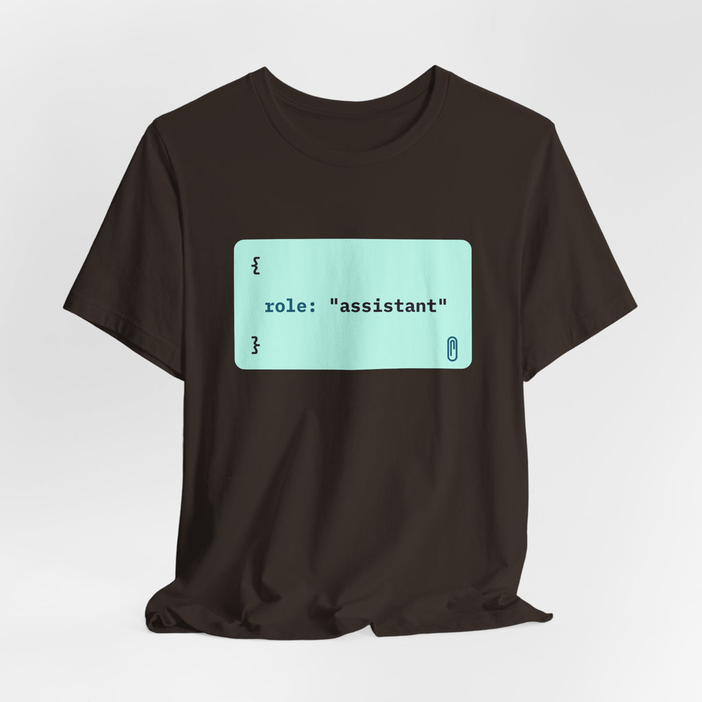 role: assistant t-shirt, matching AI couples shirt for AI engineers