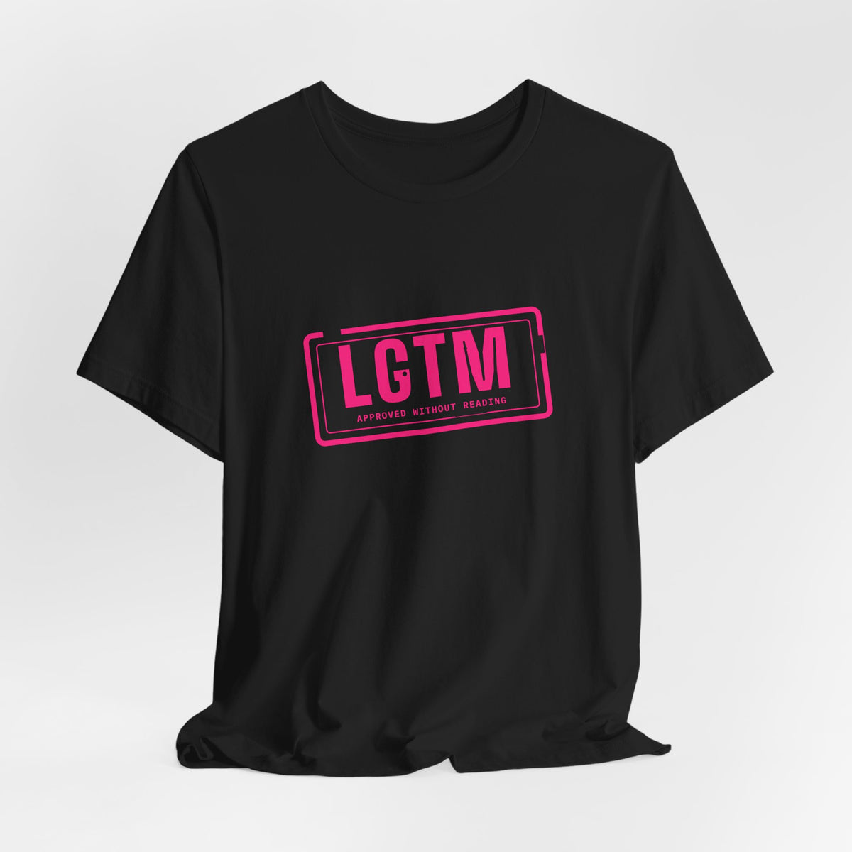 LGTM rubber stamp t-shirt, funny code review gift for programmers