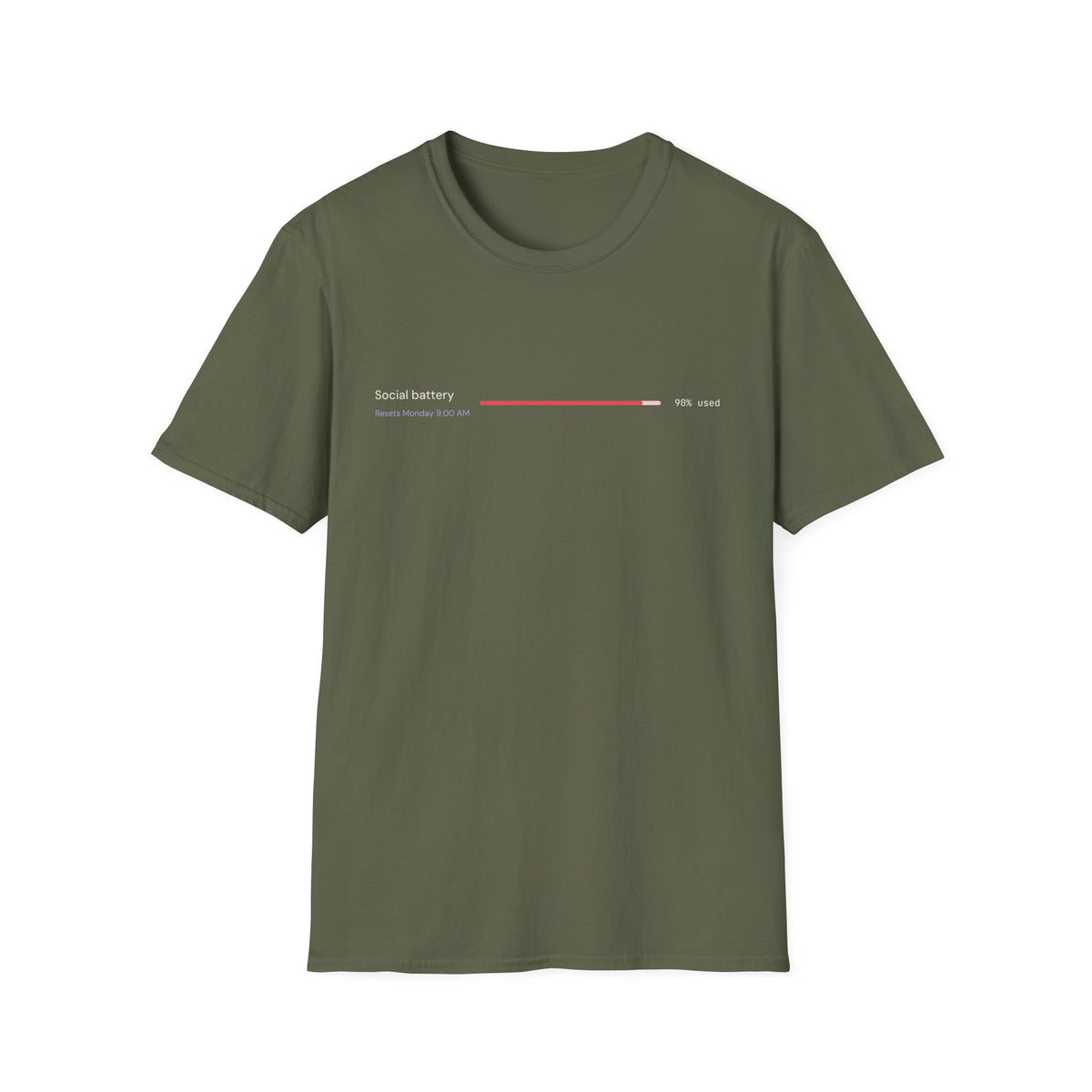 Social Battery: 90% Used Tee