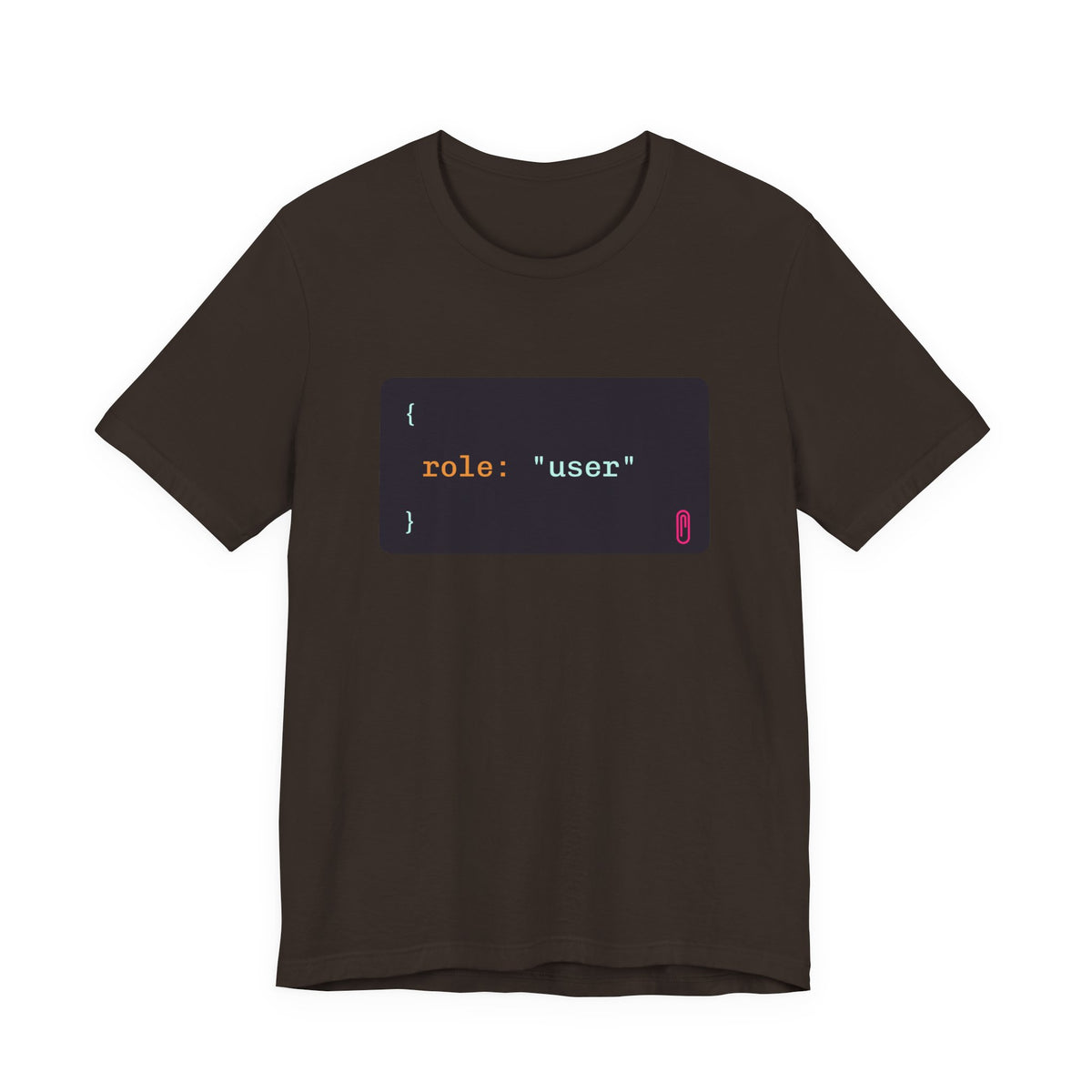 role: user t-shirt, matching AI couples shirt for AI engineers (brown)