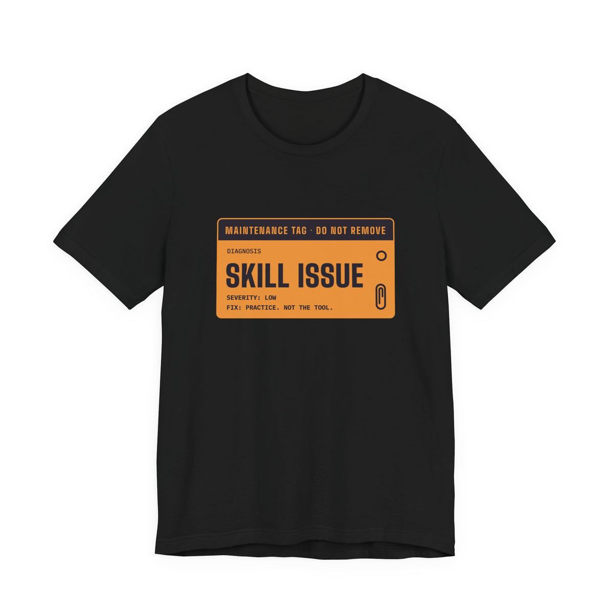 Skill Issue diagnosis t-shirt, funny programmer gift (black)