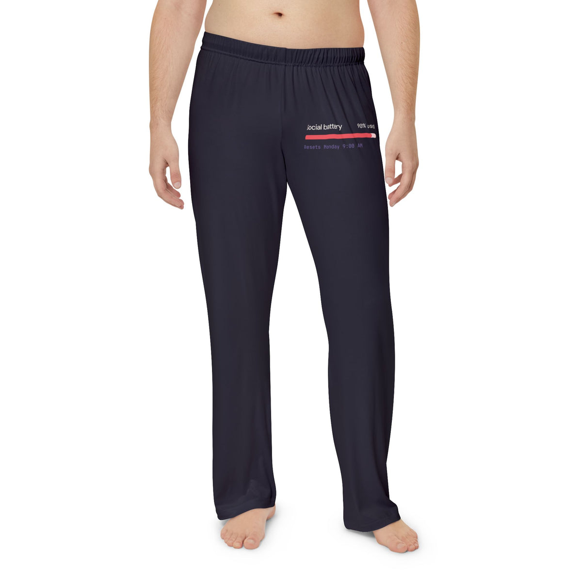 Social Battery 90% Used pajama pants, cozy gift for AI engineers