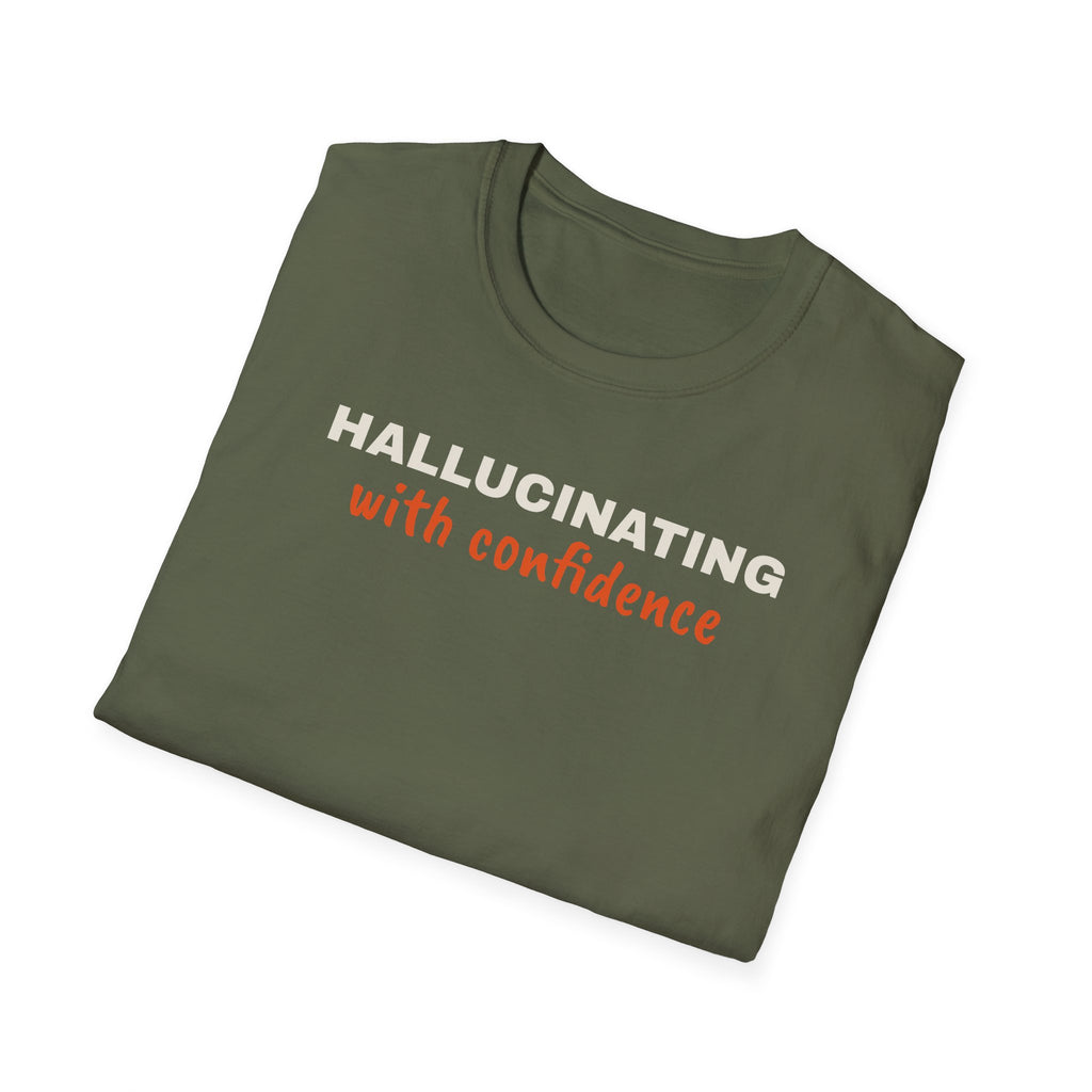 Hallucinating With Confidence t-shirt, funny LLM gift for AI engineers