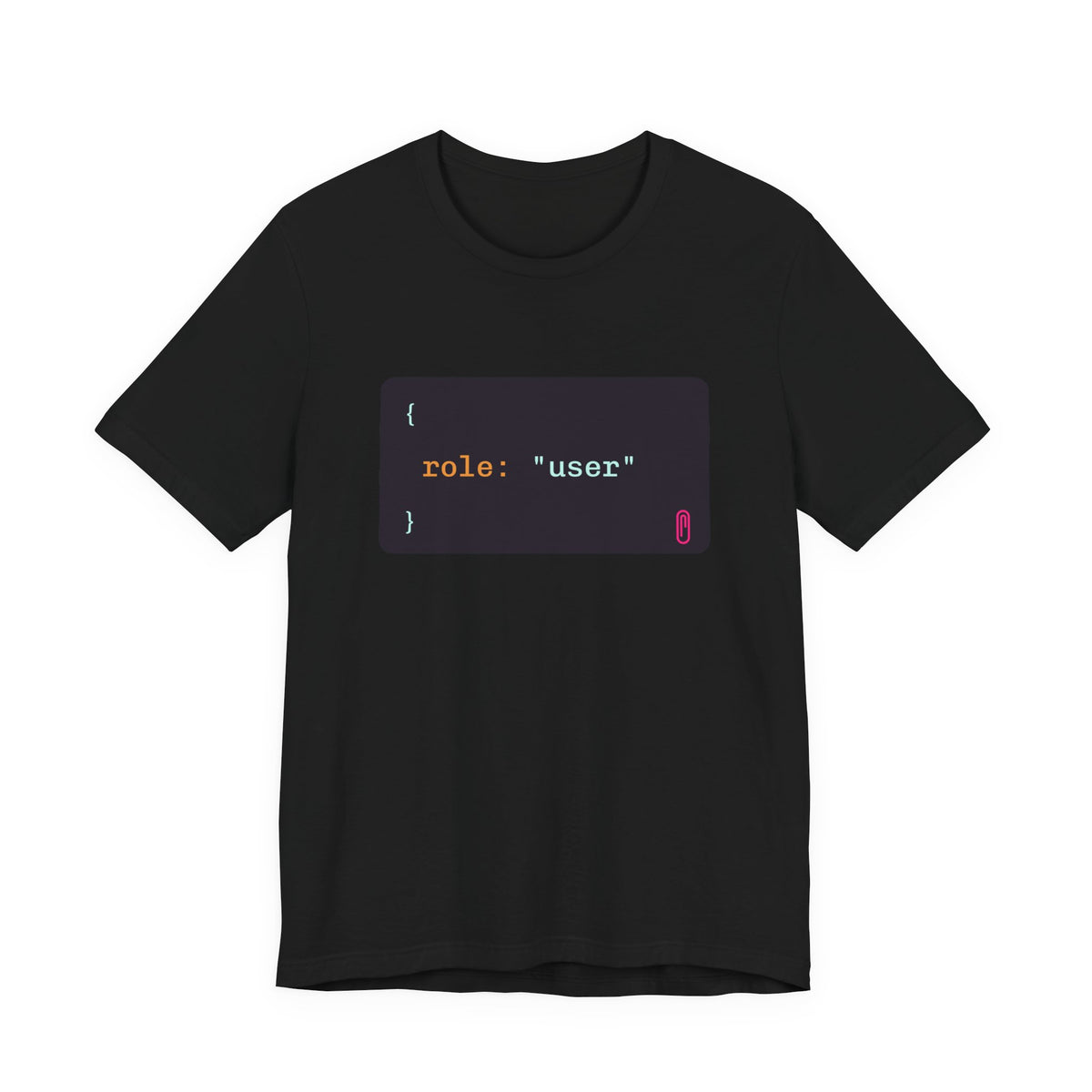 role: user t-shirt, matching AI couples shirt for AI engineers (black)