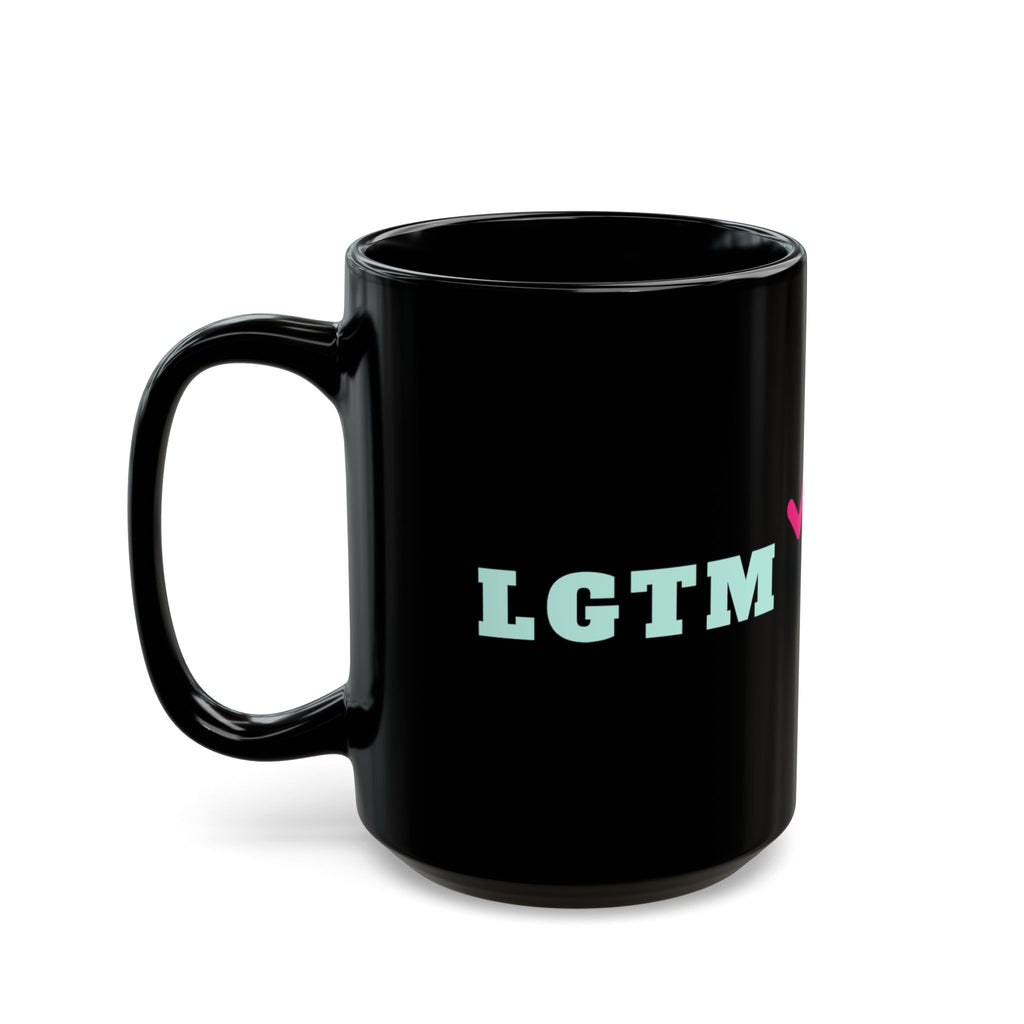 LGTM black coffee mug, funny code review gift for software engineers