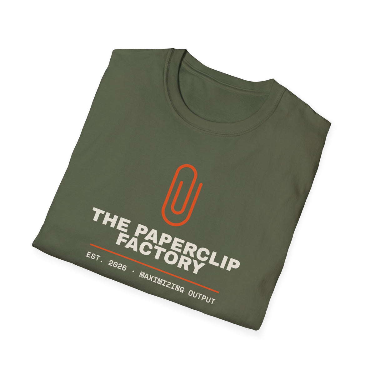 The Paperclip Factory t-shirt, paperclip maximizer joke for AI engineers