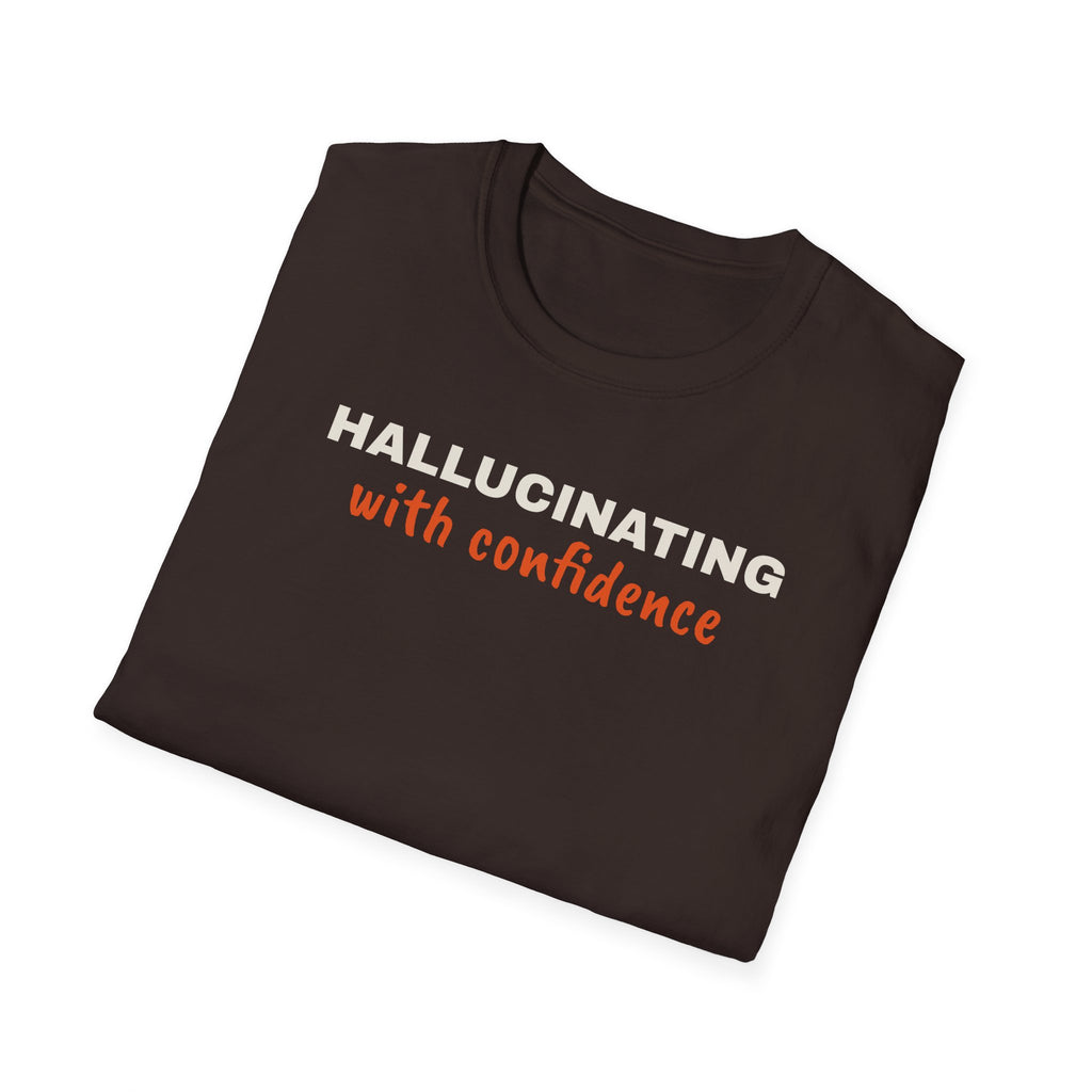 Hallucinating With Confidence t-shirt, funny LLM gift for AI engineers