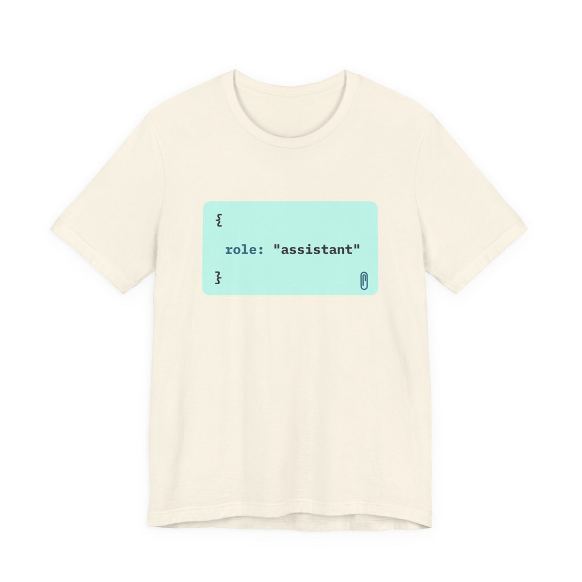 role: assistant t-shirt, matching AI couples shirt for AI engineers (natural)