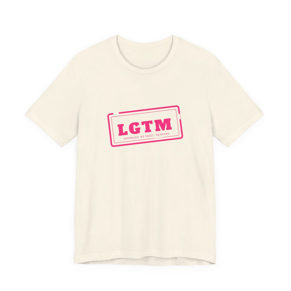 LGTM rubber stamp t-shirt, funny code review gift for programmers (natural)