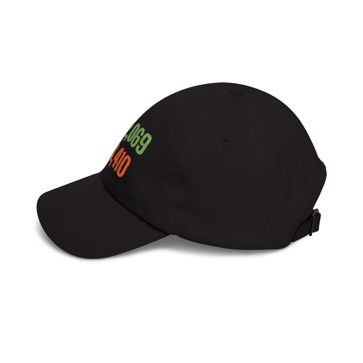 Diff Stat embroidered dad hat with green and red code diff numbers, developer gift
