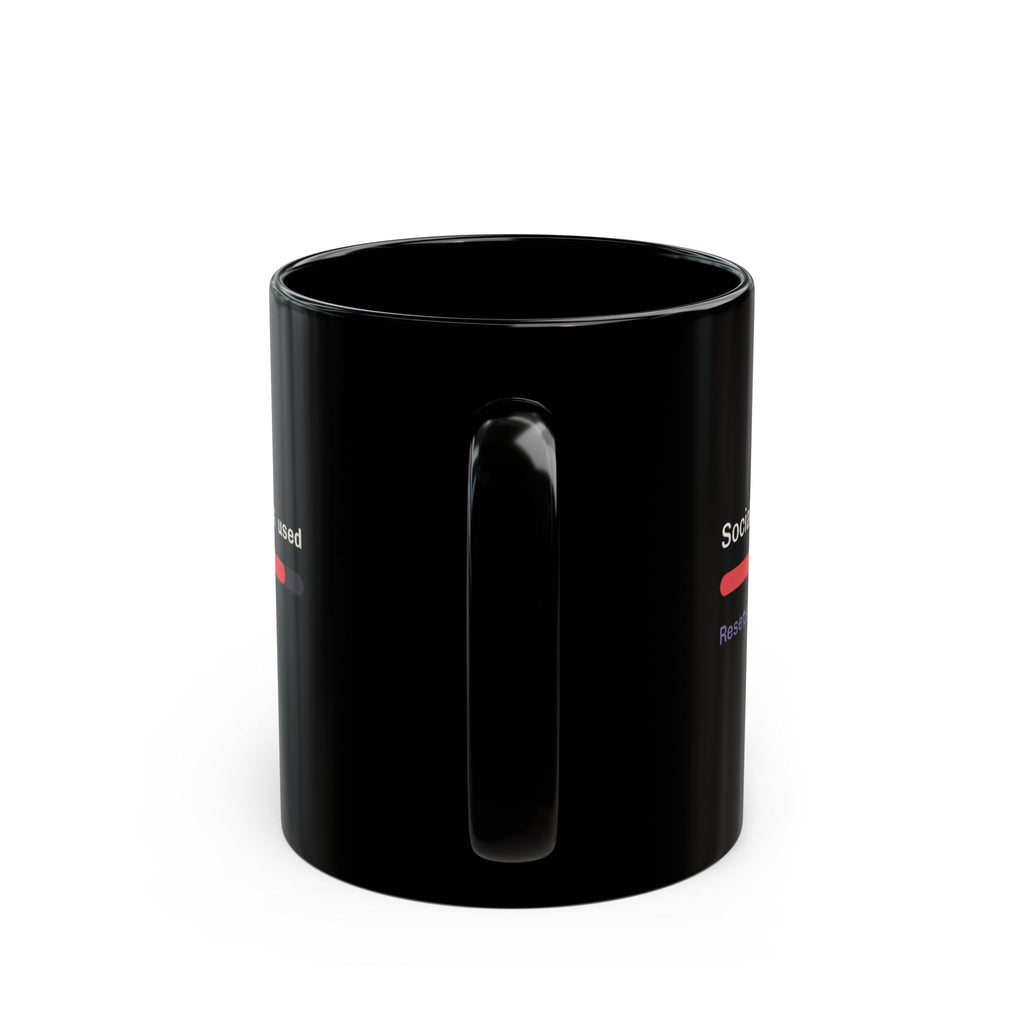 Social Battery 90% Used black coffee mug, gift for introverted engineers
