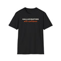 Hallucinating With Confidence t-shirt, funny LLM gift for AI engineers (black)