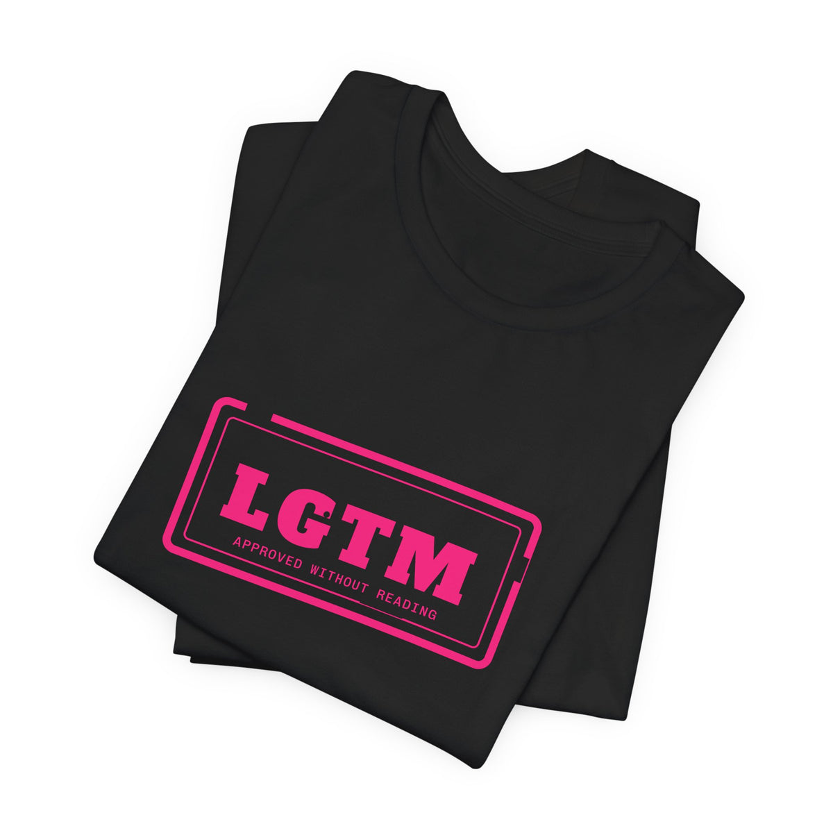 LGTM rubber stamp t-shirt, funny code review gift for programmers
