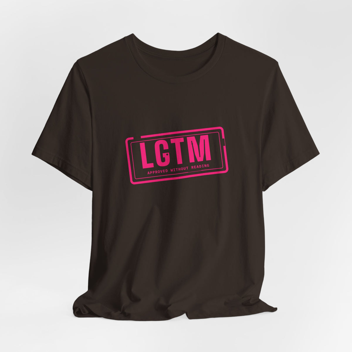 LGTM rubber stamp t-shirt, funny code review gift for programmers