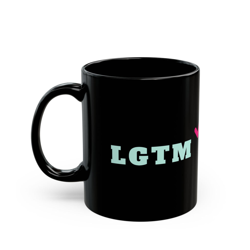 LGTM black coffee mug, funny code review gift for software engineers