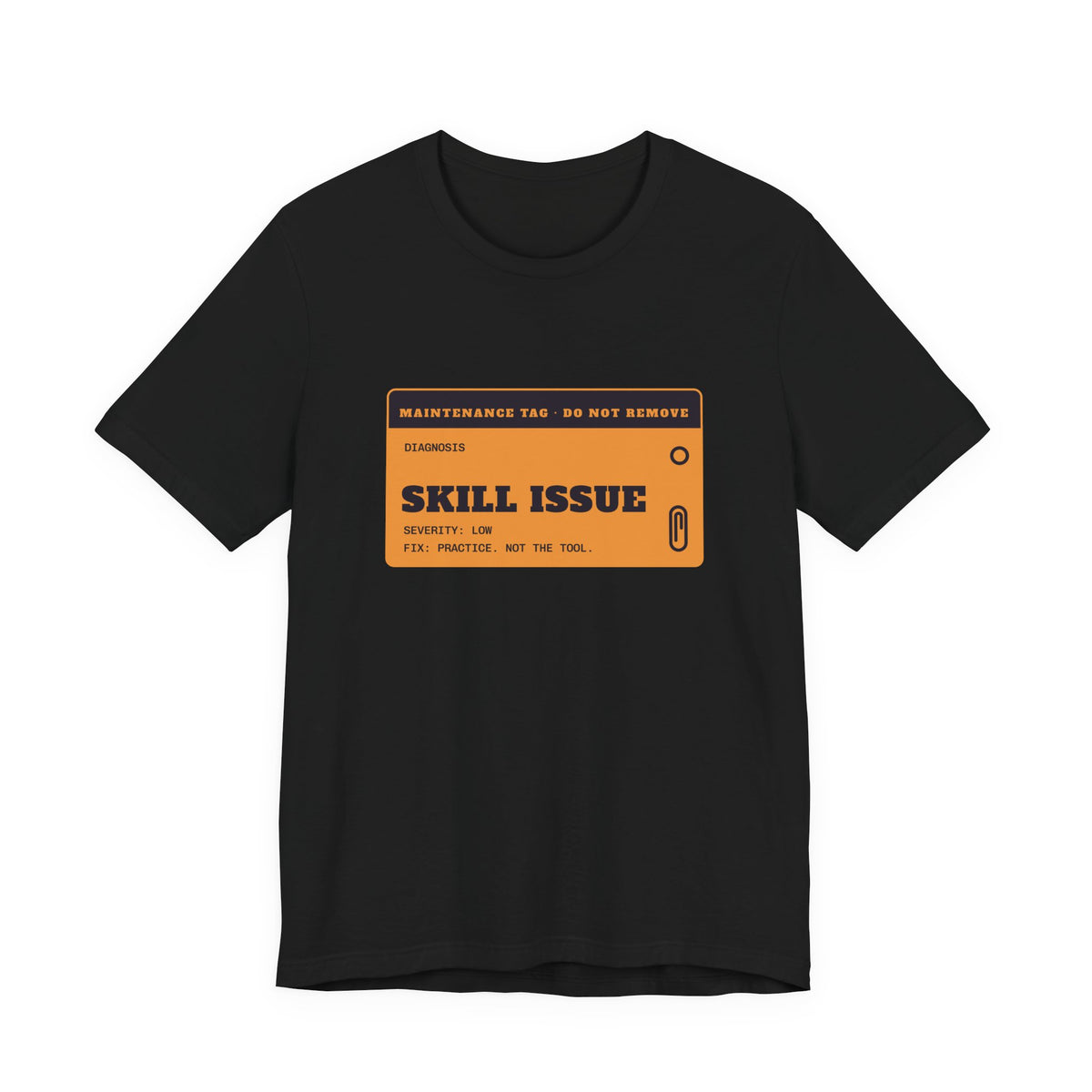 Skill Issue diagnosis t-shirt, funny programmer gift (black)