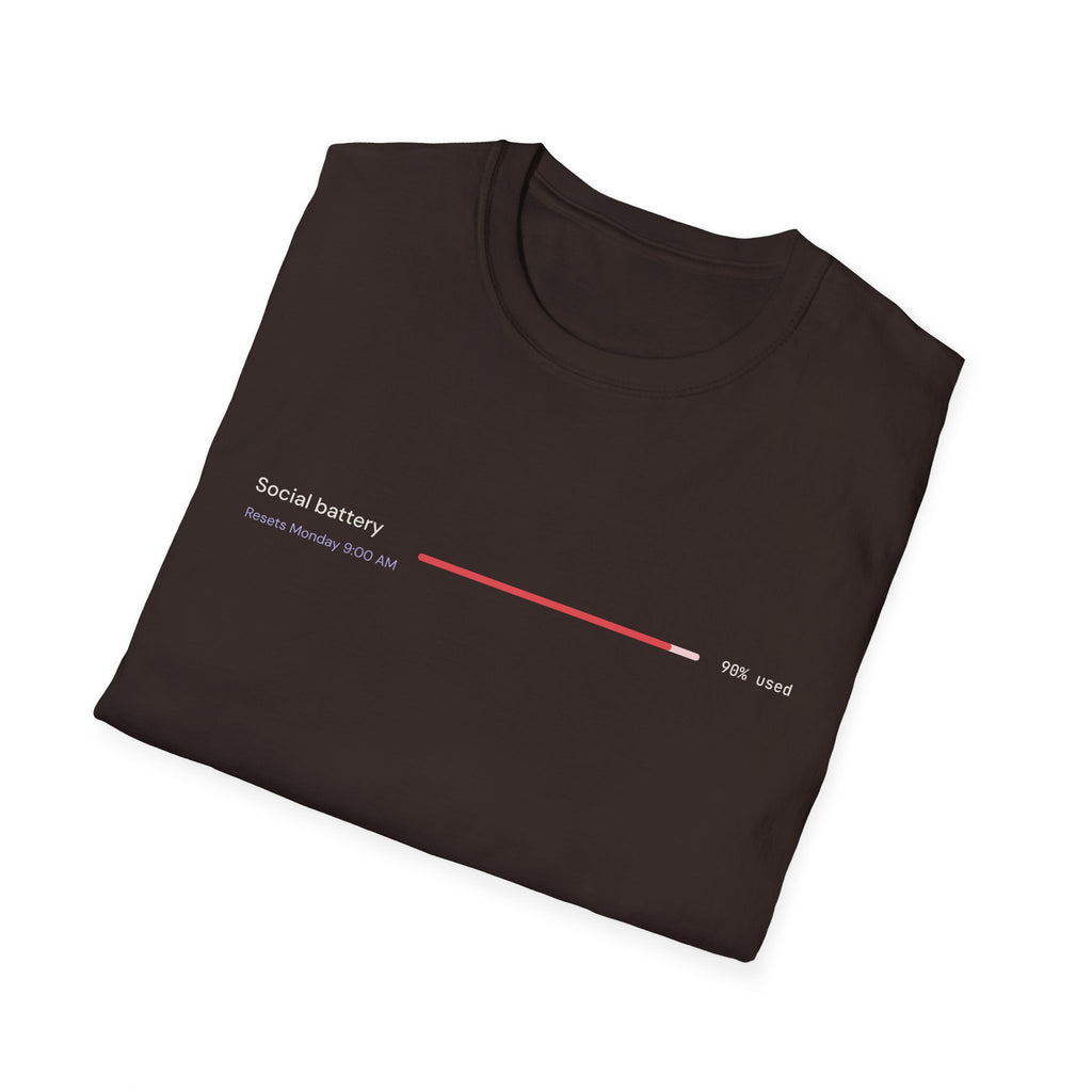 Social Battery: 90% Used Tee