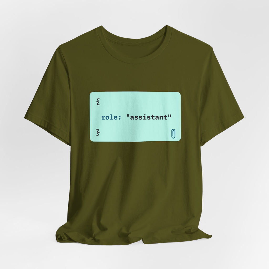 role: assistant t-shirt, matching AI couples shirt for AI engineers