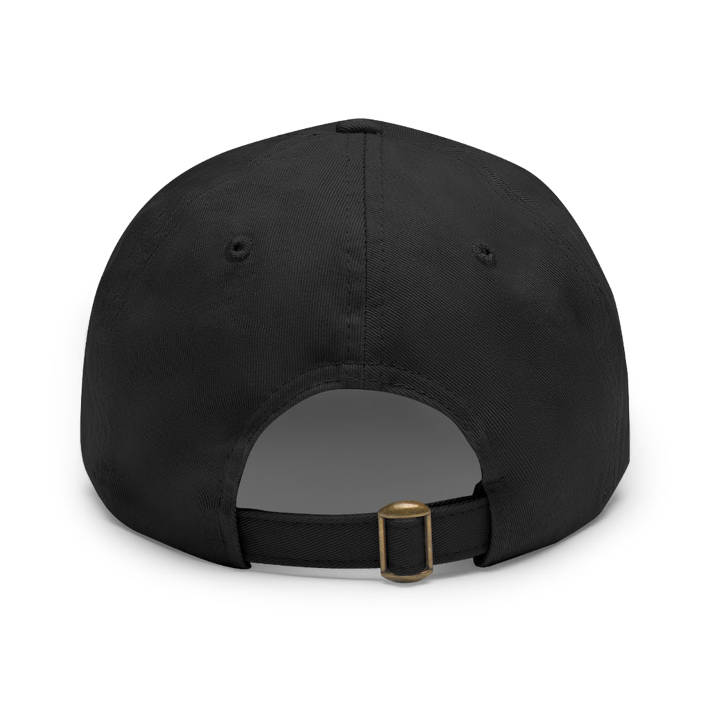 Paperclip Leather Patch Hat, chino twill dad hat with leather patch