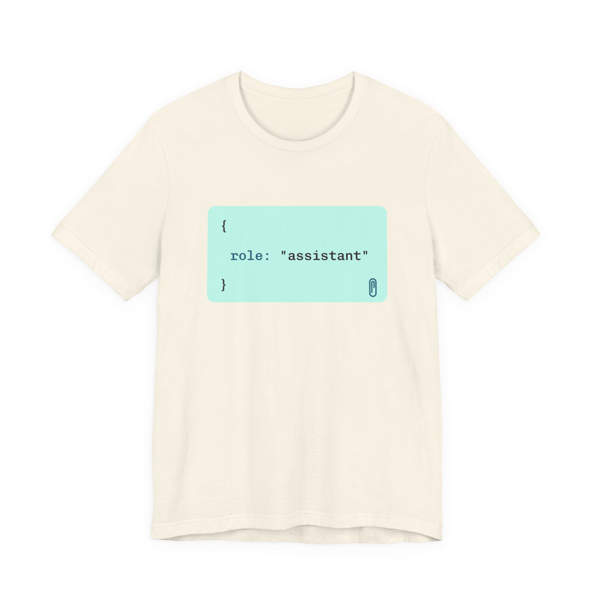 role: assistant t-shirt, matching AI couples shirt for AI engineers (natural)