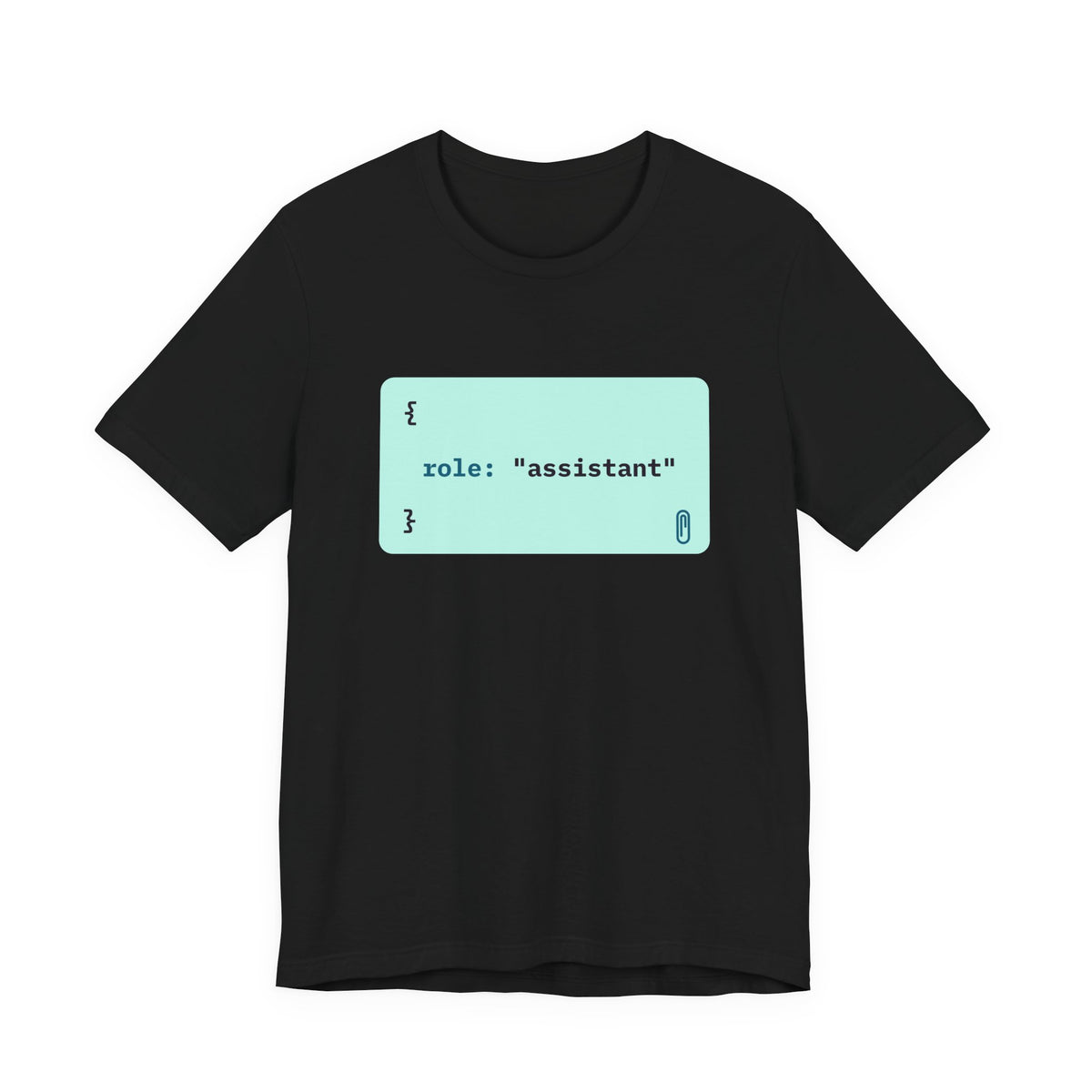 role: assistant t-shirt, matching AI couples shirt for AI engineers (black)