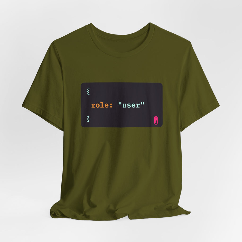role: user t-shirt, matching AI couples shirt for AI engineers