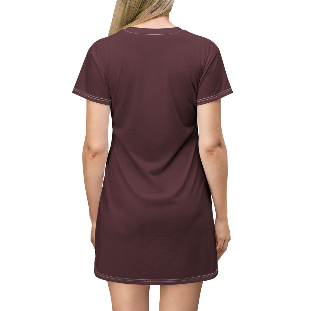 Sleep Mode long sleep shirt in wine, cozy sleepwear gift for AI engineers