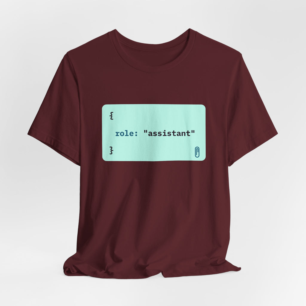 role: assistant t-shirt, matching AI couples shirt for AI engineers