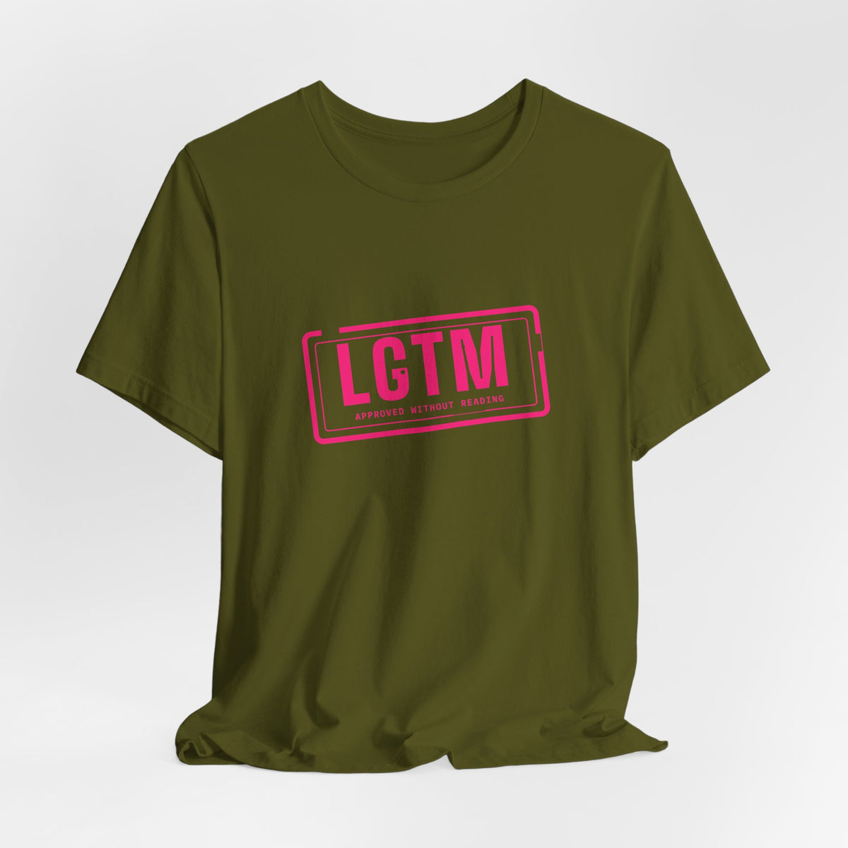 LGTM rubber stamp t-shirt, funny code review gift for programmers