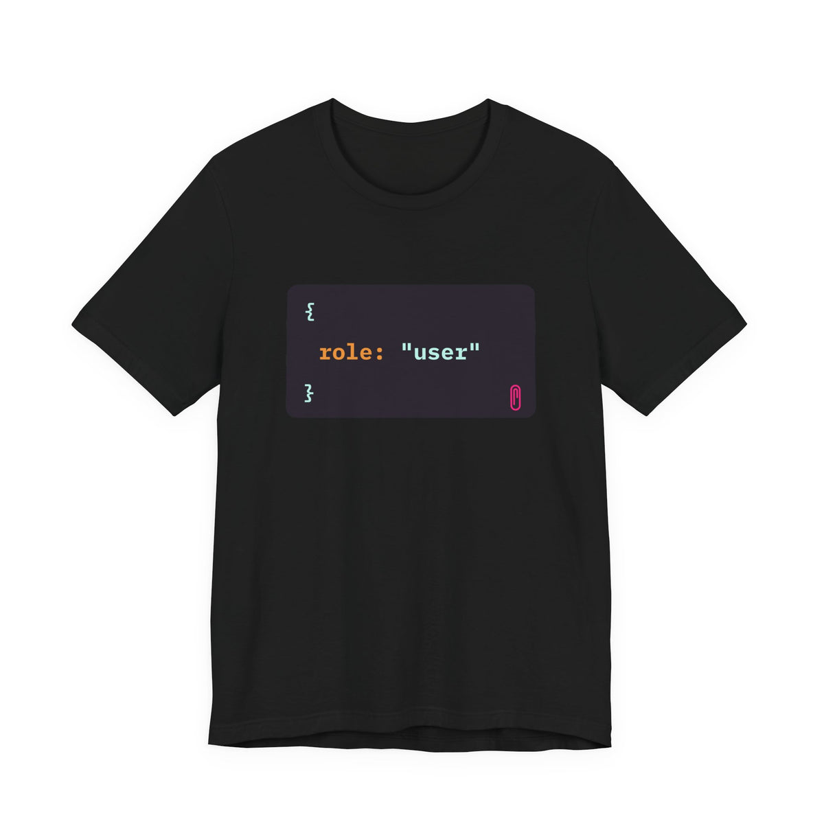 role: user t-shirt, matching AI couples shirt for AI engineers (black)