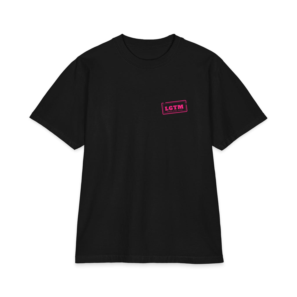 LGTM Stamp heavyweight boxy tee, funny code review shirt for software engineers (black)