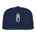 Paperclip Rope Cap, five-panel hat with the 35c paperclip mark (river blue navy/ white)