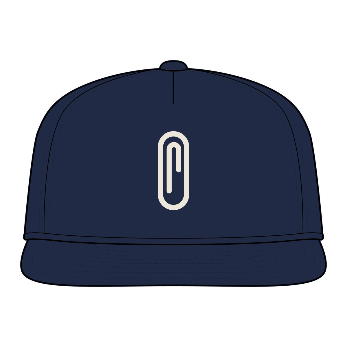 Paperclip Rope Cap, five-panel hat with the 35c paperclip mark (river blue navy/ white)
