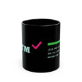 LGTM black coffee mug, funny code review gift for software engineers