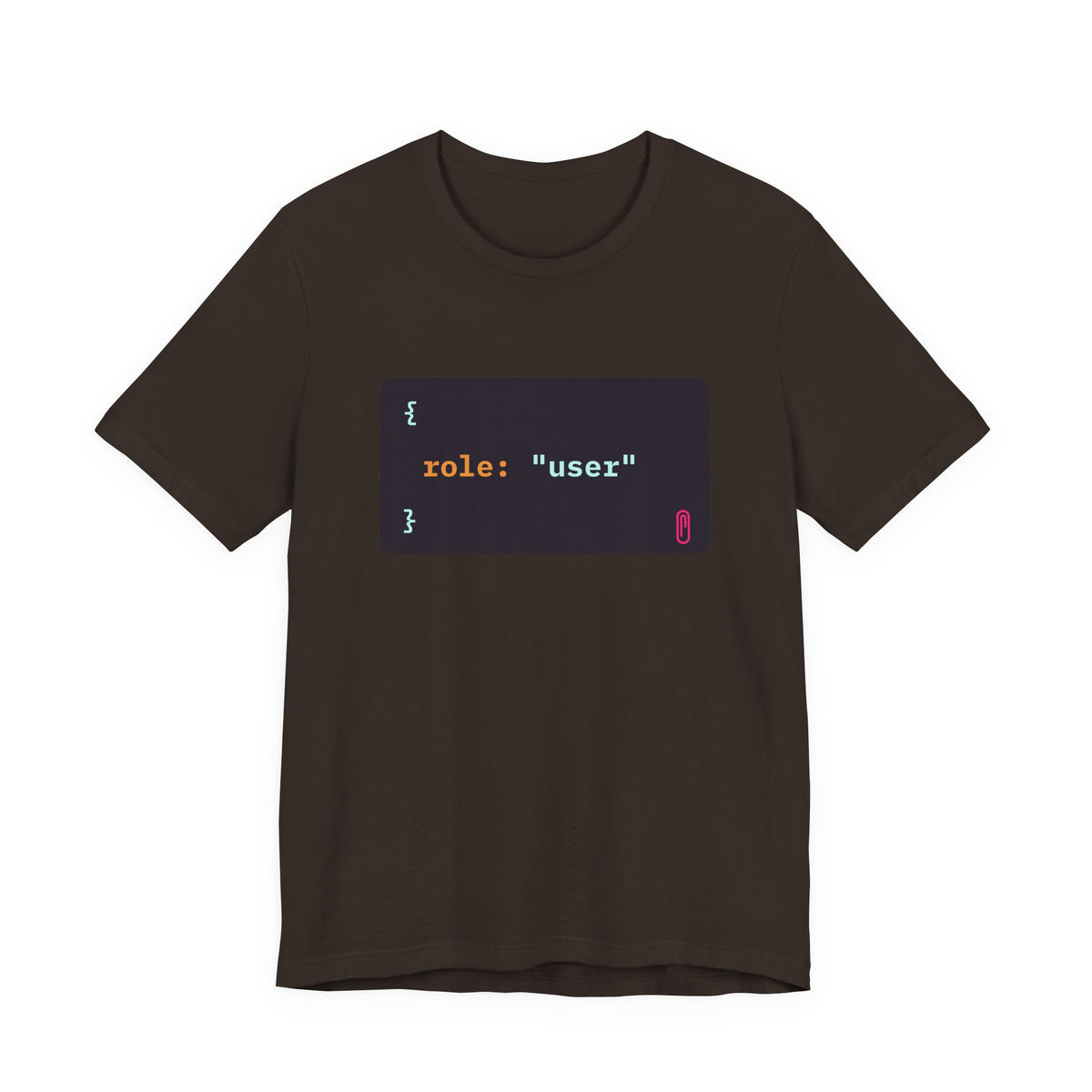 role: user t-shirt, matching AI couples shirt for AI engineers (brown)